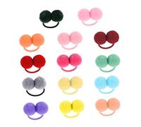 SOLUSTRE 14 piezas Unidades Bandas Elásticas para Pelo con Bolas de Felpa Suaves Gomas Cómodas y Duraderas para Niñas Accesorios Versátiles para Uso Diario y Fiestas