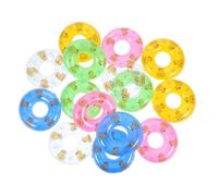 SOLUSTRE 15 Piezas Mini Inflatable Swimming Rings con de Patito Decoraciones Coloridas para Casa de Muñecas Accesorios Divertidos y Únicos para Fotografía y