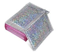 SOLUSTRE 16 Piezas Sobres Holográficos Autoadhesivos Acolchados para Envío Sobres Brillantes Autosegellantes para Paquetes Pequeños Material Pet y Resistente para Suministros de Envío y