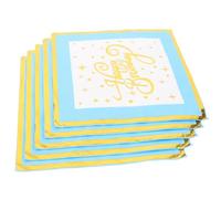 SOLUSTRE 16piezas Servilletas Impresas para Fiestas de Cumpleaños Bodas y Festivales por Paquete Servilletas de Papel Decorativas Estampado Caliente Color Azul para Celebraciones