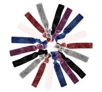 SOLUSTRE 18 Gomas Elásticas el Pelo con Purpurina, sin Dañar el Cabello, Tejido Flexible, Pack de 18 Unidades para Niñas y Mujeres Color Aleatorio