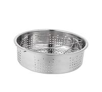 SOLUSTRE 1Pieza Cesta de Vapor Inoxidable Vaporera Redonda con Doble Asa para Cocinar al Vapor Arroz Verduras y Dispositivo de Cocina al Vapor