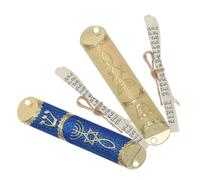 SOLUSTRE 2 Juegos Mezuzá Metálica con Pergaminos para Puerta Diseño Retro Artístico y Elegante Decoración Versátil para del Hogar Judío Accesorio Resistente para Interiores y Exteriores