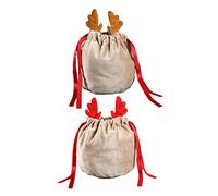 SOLUSTRE 2 Piezas Bolsa de Asta de Ciervo para Dulces Navideños Bolsa Decorativa de Cordón para Guardar Regalos de Halloween de Obsequio de Color Rojo Obsequio