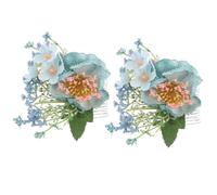 SOLUSTRE 2 Piezas Clips de Pelo Flor Artificial Hawaiana Pequeños Plumeria y Hibisco Peine Ligero Pinza Floral para Boda Fiesta Playa Verano
