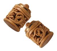 SOLUSTRE 2 piezas Colgante de Madera con Bola de Fragancia Decoración Colgante Aromática para Coche y Hogar Bolsa de Aroma Retro Purificador de Aire Portátil