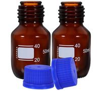 SOLUSTRE 2 Piezas Frasco reactivo con tapa azul botella almacenamiento líquido botella vidrio para medios graduados mason jars glass bottle frasco reactivo graduado sello AbS
