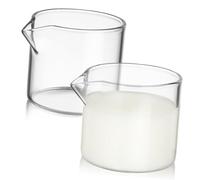 SOLUSTRE 2 piezas Jarras de Leche de Vidrio Sin Asa para Café Sociales Material Transparente y