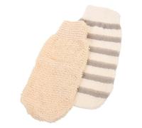 SOLUSTRE 2 piezas Manoplas Exfoliantes para Ducha Guantes de Baño de Lino Suaves y Resistentes para Limpiar y Exfoliar Brazos Piernas y Espalda Aptos para Tipo de Piel