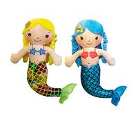 SOLUSTRE 2 Piezas Muñecas Sirena de Peluche para Niñas Adornos Decorativos de Sirena Azul y Amarillo Juguetes Suaves para Regalo y Decoración Infantil