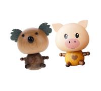 SOLUSTRE 2 Piezas Panel De Automóvil Bobblehead Aromaterapia Cute Koala Pig Spring Toy Animal Car Fig Para La Decoración Interior Del Automóvil