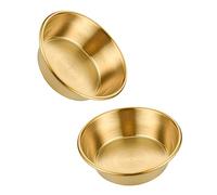 SOLUSTRE 2 Piezas Platos de Salsas Inoxidable Bowls Redondos para Mojar y Decorar Mesa para Cocina Fiestas y Picnic