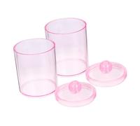 SOLUSTRE 2 piezas Tarros Transparentes con Tapa para Bastoncillos de Algodón Organizador de Maquillaje para Tocador Caja Sellada Polvo para Almacenamiento de Hisopos y Discos