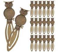 SOLUSTRE 20 Marcadores de Lectura Forma de Búho en Cobre Antiguo, Diseño Vintage, Colgantes Creativos para Estudiantes y Material Escolar, Accesorios Decorativos Prácticos para