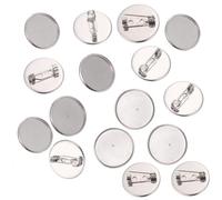 SOLUSTRE 20 piezas Broches DIY Base con Bandeja de Acero Inoxidable para Manualidades y Accesorios de Bisutería Pernos Seguros para Ropa y Broches Decorativos