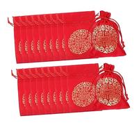 SOLUSTRE 20piezas Bolsas De Seda Para Dulces Unidades Para Envolver Regalos Festival De Primavera Bolsas Cordón Decorativas Para Regalos