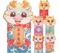 SOLUSTRE 24piezas Rojo De Dibujos Animados Sobres Bonitos y Creativos Festival De Primavera Patrón Del Año Del Dragón Para Dinero Suerte