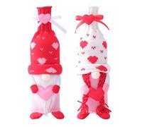 SOLUSTRE 2piezas Funda para Botellas De Muñeco De Rudolph y Lazo para Celebraciones y San Valentín