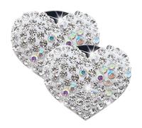 SOLUSTRE 2piezas Joyas de Amor Clips Decorativos para Salida de Difusor de Coche Diseño de Corazón Brillante para Decoración Interior de Coche