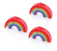 SOLUSTRE 3 Piezas cepillo cuerpo arco iris esponja baño esponjas baño bolas baño piel herramientas exfoliantes esponja baño depurador bañando esponjas arcoiris bolas ducha