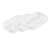 SOLUSTRE 3 Piezas Machacador de Ajos Manual de Plástico Blanco Diseño Simple y Almacenamiento, Adecuado para Cocina y Preparación de Alimentos para Bebés
