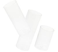 SOLUSTRE 3 Piezas Pantallas para Vela de Transparente Cilíndricas Soporte Resistente para Velas Hogar y Eventos Decoración Elegante para Bodas y Banquetes Vidrio Duradero para Ambiente