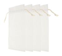 SOLUSTRE 4 Bolsas de Lino Tamaño 16x35.5 Cm para Botellas de Vino con Cordón, Diseño Fácil de Abrir y Transportar para Fiestas y Regalos