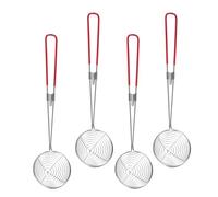 SOLUSTRE 4 Piezas Cuchara Coladora de Acero Inoxidable Portátil y Ligera para Cocina y Freidora, Colador de Pasta Pequeño Adecuado para Cocinar al Aire Libre
