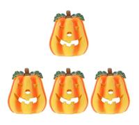 SOLUSTRE 4 Piezas Escondite para Reptiles Forma de Calabaza de Resina Naranja, Cueva Cómoda y Versátil para Terrarios y Acuarios de Reptiles