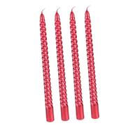 SOLUSTRE 4 Piezas Velas Decorativas Europeas de Largas y Trenzadas Rojo para Romántica Fiesta de San Valentín y Bodas