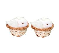 SOLUSTRE 4juegos Figuritas De De Pascua Cesta De Peluche Adorno De Escritorio Decoración De Pascua Juguete De Conejo Aleatorio