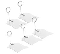 SOLUSTRE 5 Piezas Portaetiquetas de Precio Metálico Plata para Supermercado y Farmacia, Clip Reutilizable para Etiquetas y Soportes de Precio Resistentes