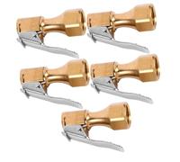 SOLUSTRE 5piezas Chuck De Aire De Cobre con Clip para Inflador De Neumáticos Válvula De Flujo Abierto Compatible con Compresores Y Gages De Presión Presión PSI Ligero Y Duradero