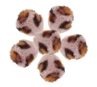 SOLUSTRE 6 Piezas Pelota de Peluche Leopardo, Juguete de Mordida Suave | Felpa y Fieltro, Patrón Multicolor, para Juego Interior, Perseguir y Rodar, Adecuado en Pisos Color Aleatorio