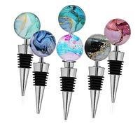 SOLUSTRE 6 Piezas Tapones para Botellas de Vino de Aleación Diseño Elegante Sellado Hermético para Mantener Uso Versátil Fiestas Bares y Bodas