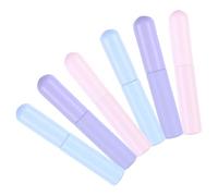 SOLUSTRE 6 Pinceles para Labios de Silicona Tapas, Aplicadores Multiusos para Barra de Labios y Brillo, Set Portátil de 6 Piezas en Rosa, Morado y Azul para Maquillaje Profesional y Diario