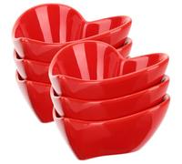 SOLUSTRE 6 Platos de Cerámica Forma de Corazón para Servir Aperitivos y Frutos Secos en Decoración del Hogar Elegantes Color Rojo