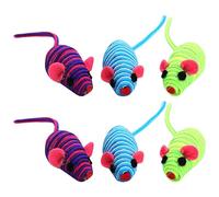 SOLUSTRE 6 Ratones de Juguete Elásticos Color Aleatorio para Gatos y Gatitos, Juguetes Interactivos de Cuerda para Evitar Arañazos en Muebles el Juego