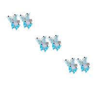 SOLUSTRE 6piezas Clips Decorativos De Aromaterapia Para Ventilación De Coche De Color Azul Accesorios Para Mujeres Aromatizante De Aire Piedras De Rhinestone