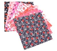SOLUSTRE 8 hojas Tela Estampado de Corazones, Sábanas de Patchwork de Algodón, Temática de San Valentín, para Costura y Manualidades Decorativas