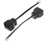 SOLUSTRE Adaptador de Cable Telefónico Rj14 de 4 Núcleos Diseño Desmontable 6p4c, Paquete de 2 Piezas en Abs y Cobre para Señal Estable y Conexión Doble