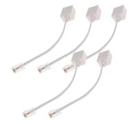 SOLUSTRE Adaptadores Convertidor de Cable Telefónico Rj45 a Rj11 Diseño Compacto y Material Abs Cobre Pack de 5 para Uso en Red Doméstica y Oficina
