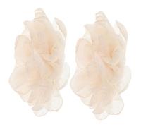SOLUSTRE Adornos para Zapatos de Tacón Alto Clip de Flores de Tul en Color Crema, Par de Accesorios Decorativos Hechos a Mano para Zapatos de Boda y Fiesta Mujer, Clips DIY para Decoración