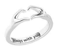 SOLUSTRE Anillo Abierto Ajustable para Mujeres Diseño Abrazo Forma de Corazón Joyería de Cobre Chapada Regalos Originales para Parejas Cumpleaños y Festivales