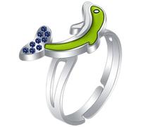 SOLUSTRE Anillo De Emoción De Delfín Ajustable Para Niños, Aleación Ligera, Cambia Color Por Temperatura Corporal, Accesorio Divertido Para Fiestas y Uso Diario