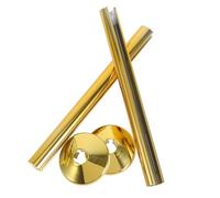 SOLUSTRE Anillos Decorativos y Manguitos para Tubos de Radiador en Plástico Dorado, 2 Juegos para Cubrir Tuberías de Calefacción y Válvulas en Espacios de Baño