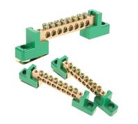 SOLUSTRE Bloque de Terminales de Cobre 3 Piezas 6X9 CM para Eléctricas en Cajas de Distribución y Regletas de Terminales Fijas