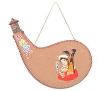 SOLUSTRE Bolsa Bota de Cuero, Bota de Vino Portátil, Tapa Hermética, Resistente al Desgaste, para Viaje y Uso Familiar, Estilo Étnico Mongol para Danza y Espectáculos Color Color Aleatorio