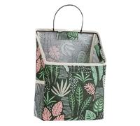 SOLUSTRE Bolsa de Almacenamiento Colgante de Pared Lino de Algodón con Diseño Estiloso para Organizar Revistas Gafas y Accesorios el Dormitorio