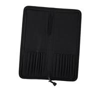 SOLUSTRE Bolsa para Pinceles De Óleo y Lápices Estuche Organizador Negro Cremallera 16 Compartimentos Portátil para Artistas Pintura Dibujo Uso Diario